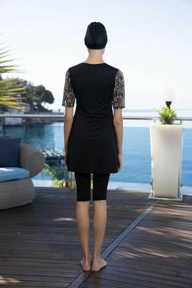 Estiva 24822 Kısa Kol Havuz Yarı Tesettür Mayo - Resim 2