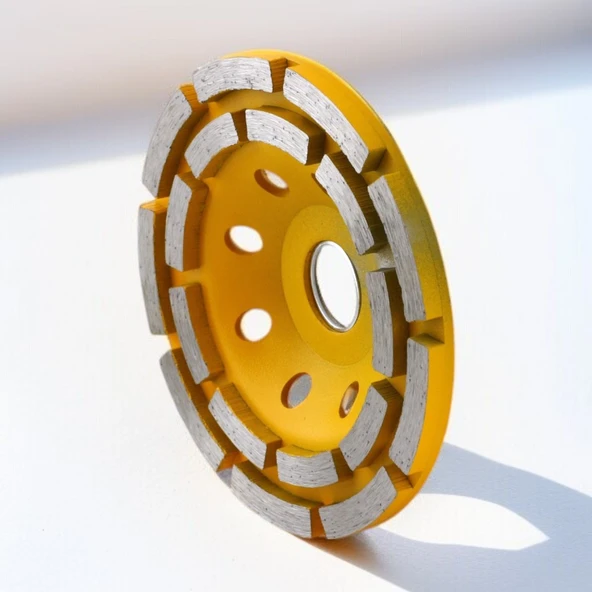 Çanak Disk Beton Mermer Granit Taşlama Elmas Yüzey Silme Temizleme Çift Sıra Segmanlı 115 mm - 5
