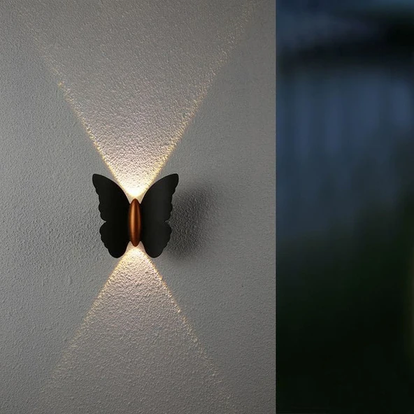 Elektrikle Çalışır, 6 Watt Amber Işık Ledli Kelebek Duvar Aplik İç ve Dış Mekan IP65 Led Duvar Aplik - 7
