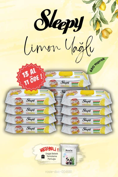 Mutfak Havlusu Limon Yağlı 13 AL 11 ÖDE Sleepy 650 Yaprak, ROSIE Hediye ürün görseli