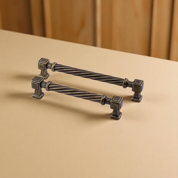 Burma Antik Sarı Eskitme Metal Kulp 128 mm Mobilya Çekmece Mutfak Dolabı Dolap Modern Kapak Kulpları - 4
