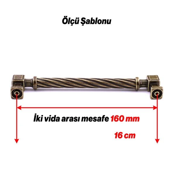 Burma Antik Sarı Eskitme Metal Kulp 160 mm Mobilya Çekmece Mutfak Dolabı Dolap Modern Kapak Kulpları - 2