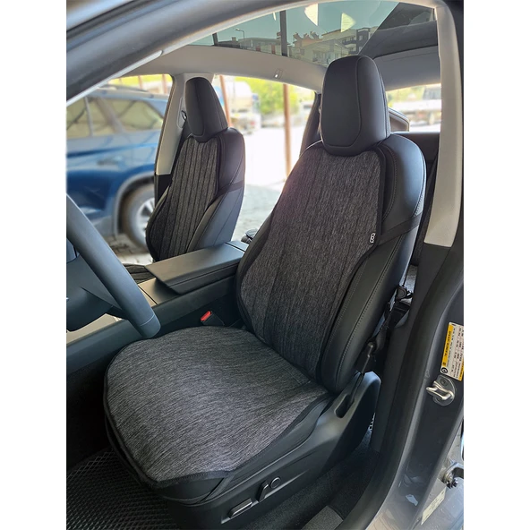 Bod Tesla Model Y Keten Oto Koltuk Koruyucu Kılıf Cepli 2020-Sonrası Siyah - 3