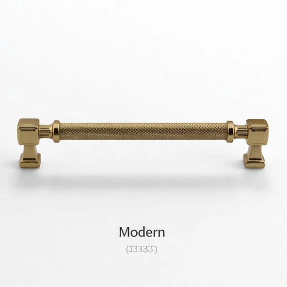 Grip Desenli Gold Altın Metal Kulp 192 mm Mobilya Çekmece Mutfak Dolabı Dolap Modern Kapak Kulpları - 7