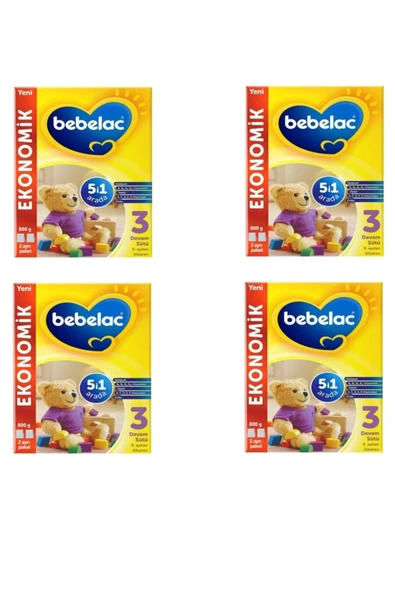 BEBELAC 3 Numara 800 GR 9-12 Ay 4lü Avantaj Paketi (3200GR)