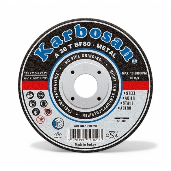 Metal Kesici Taş Disk Taşlama Spiral Demir Kesme Diski 115x2.5x22.23 mm
