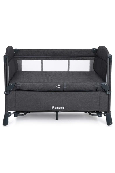YOYKO Exclusive Comfort 8 In 1 Anne Yanı Park Yatak Oyun Parkı 70x110 - Koyu Gri - 2