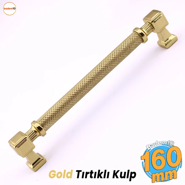 Grip Desenli Gold Altın Metal Kulp 160 mm Mobilya Çekmece Mutfak Dolabı Dolap Modern Kapak Kulpları