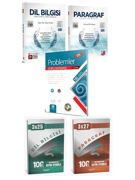 3D + Bilgi Sarmal TYT Paragraf Dil Bilgisi Soru + BS Problem Soru + Paragraf Dil Bilgisi Deneme 5li