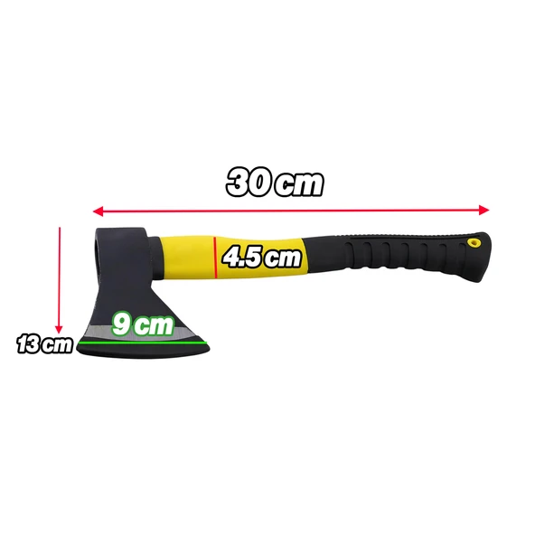 Fiber Saplı Balta 600 GR 1 Adet Keskin Sağlam Kamp Baltası Odun Ağaç Kesme Kesim Ayırma - 2