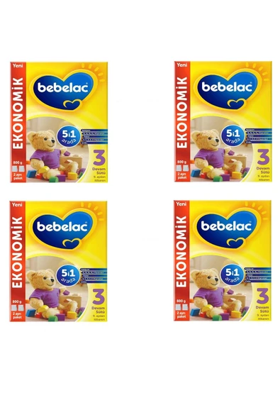 BEBELAC 3 Numara Devam Sütü 800 Gr X 4 Adet - 1