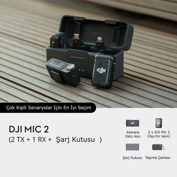 DJI Mic 2 Wireless 2 Kişilik Kompakt Mikrofon Kiti - 5