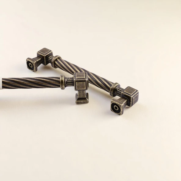 Burma Antik Sarı Eskitme Metal Kulp 192 mm Mobilya Çekmece Mutfak Dolabı Dolap Modern Kapak Kulpları - 7