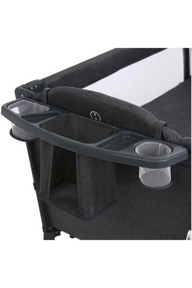 YOYKO Exclusive Comfort 8 In 1 Anne Yanı Park Yatak Oyun Parkı 70x110 - Koyu Gri - 6