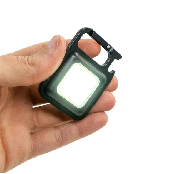 Mıknatıslı Mini Led El Feneri Anahtarlık Tipi Taşınabilir Kamp Lambası Şişe Açacağı 350 Lümen 2 Watt - 6