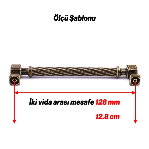 Burma Antik Sarı Eskitme Metal Kulp 128 mm Mobilya Çekmece Mutfak Dolabı Dolap Modern Kapak Kulpları - 2