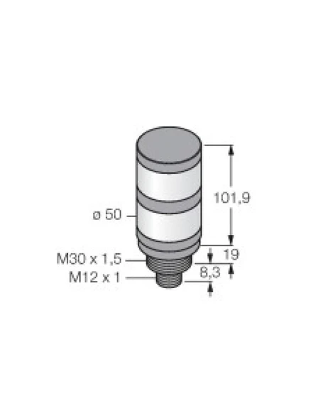 Turck 7700558 ILGR-K50-5X2-H1141 Kule Işık (Yeşil-Kırmızı Renk),  M12 Konnektörlü ürün görseli