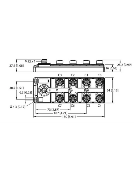 Turck 100000881 TBIL-M1-16DXP-B DİJİTAL SİNYALLERİN IO-LİNK MASTER'A BAĞLANMASI İÇİN G-Ç GÖBEĞİ ürün görseli