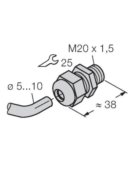 Turck 6965902 STRM M20X1,5 SCHWARZ ürün görseli
