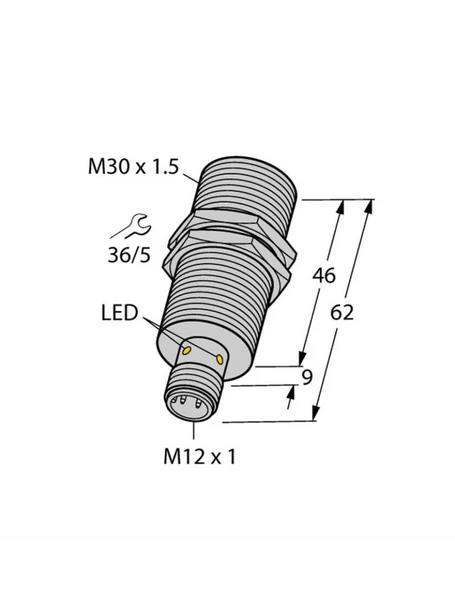 Turck 4590718 BI15-M30-VP6X-H1141 Endüktif Sensör Artırılmış Anahtarlama Mesafesi İle - 1