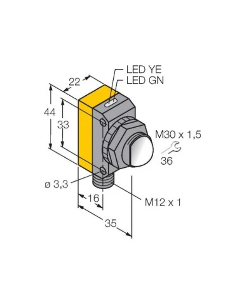 Turck 3071561 QS30EXQ Fotoelektrik Sensör – Karşı Modu Sensör (Verici) ürün görseli