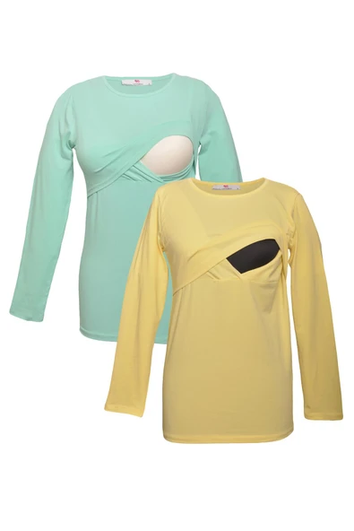 LuvmaBelly MYRA2706_2709 Emzirme tshirt seti