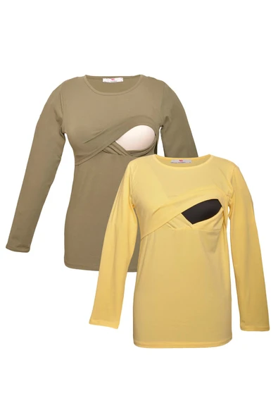 LuvmaBelly MYRA2707_2709 Emzirme tshirt seti ürün görseli