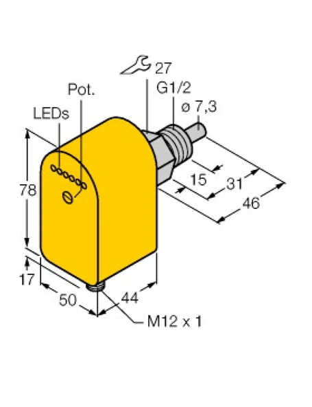 Turck 6870056 Fcs-G1/2A4P-Lıx-H1141 Akış İzleme Entegre İşlemcili Daldırma Sensörü ürün görseli