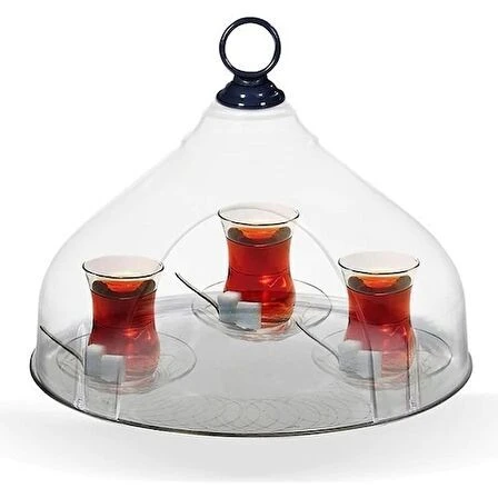KÜÇÜK BOY KAPALI VE ŞEFFAF ÇAY TAŞIMA TEPSİSİ ürün görseli