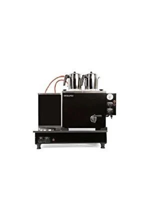 Mat Siyah 2 Demlikli (LPG+ELK)Tam Otomatik Çay Ocağı Kazanı Semaver Çay Makinesi