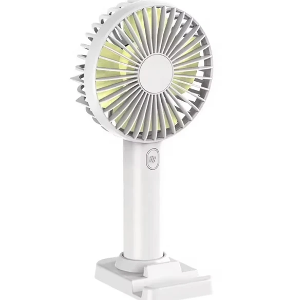 Taşınabilir Mavi Mini Şarj Edilebilir El Fanı 4 Dişli Ayarlanabilir Masa Üstü Telefon Tutucu - Resim 3