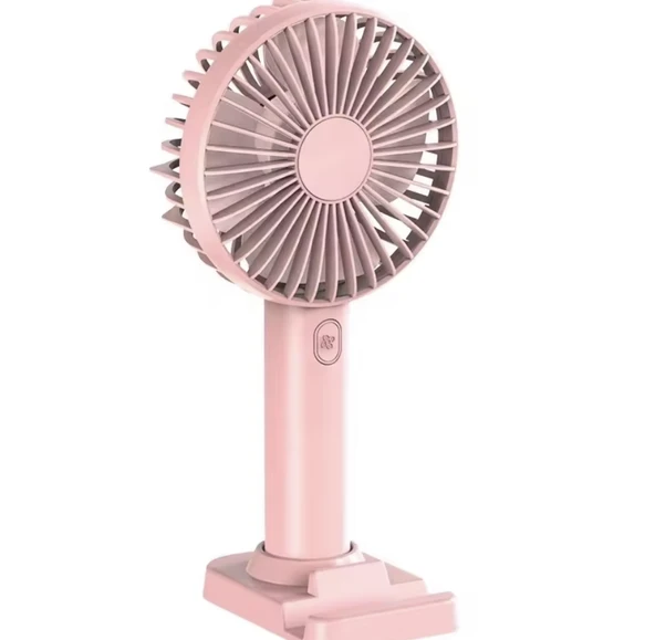 Taşınabilir Mavi Mini Şarj Edilebilir El Fanı 4 Dişli Ayarlanabilir Masa Üstü Telefon Tutucu - Resim 6