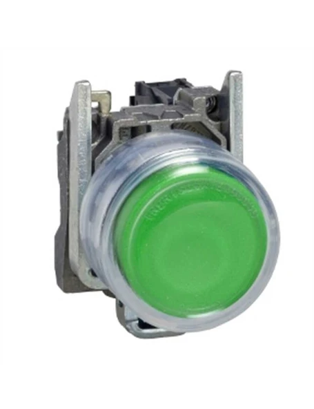 Schneider XB4BP31 Yeşil Çıkık Komple Buton 22 mm Yaylı Dönüş 1Na İşaretsiz - 1