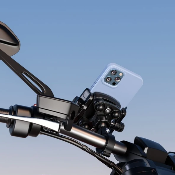 MRT Road Titreşim Modüllü Motosiklet Telefon Tutucu - 3
