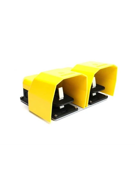 Emas PDKA22BB10 PDK Serisi Metal Korumalı (1NO+1NC)+(1NO+1NC) Taşıma Kol Delikli Çiftli Sarı Plastik Pedal - 1