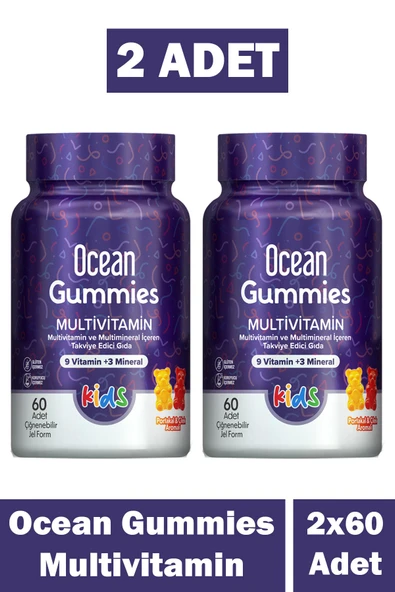 Ocean Gummies Multivitamin 60 Çiğnenebilir Jel Form 2 Adet ürün görseli 1