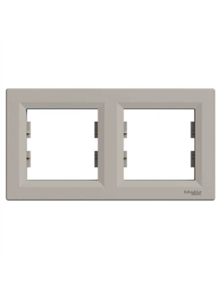 Schneider EPH5800269 Asfora 2'li Yatay Çerçeve Bronz