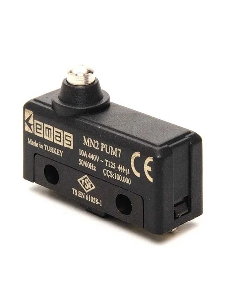 Emas MN2PUM7 Metal Kalın Pimli 1CO MN2 Serisi Plastik Mini Switch - 1