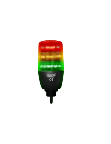 Emas IF5T024ZM05-1 F Serisi Üç Katlı 24V AC/DC 1mt Kablolu Buzzerlı Sabit Anahtar Kontrollü M22 Vidalı LED İkaz 55mm - 1