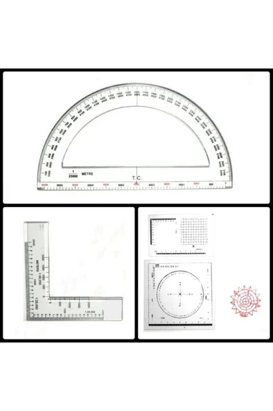 Single Sword Profesyonel Minkale Harita Ölçüm Cetvel Seti Askeri Minkale Seti