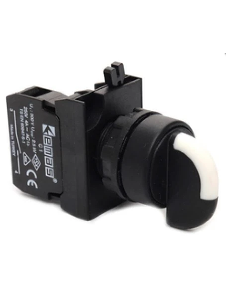 Emas CP101S30 CP Serisi Plastik 2NO (II-0-I) 60° Seçici Kalıcı 22 mm Buton - 1