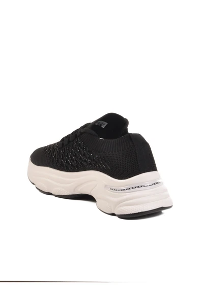 Voyager Siyah Hafif Triko Örme Anatomik Kadın Sneaker B064 Z - 4