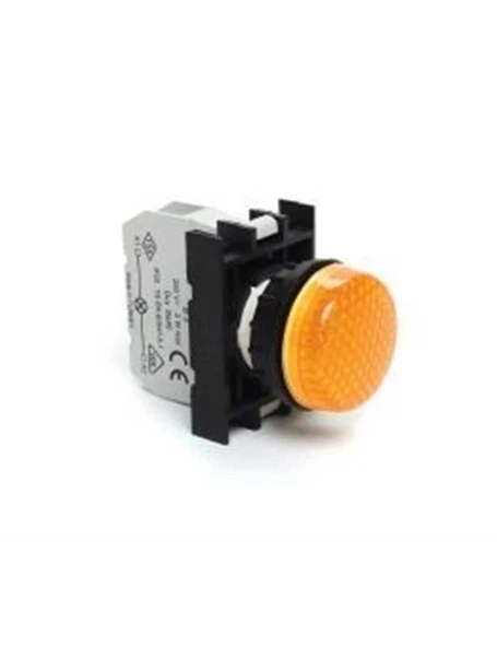 Emas B080XS B Serisi Plastik LED'li 12-30V AC/DC Sarı 22 mm Sinyal ürün görseli