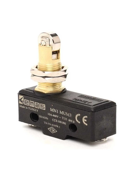 Emas MN1MUM3 Metal Makaralı Pimli 1CO MN1 Serisi Plastik Mini Switch - 1