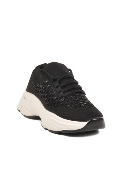Voyager Siyah Hafif Triko Örme Anatomik Kadın Sneaker B064 Z - 3
