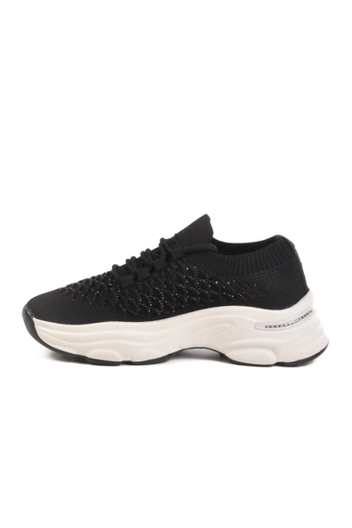 Voyager Siyah Hafif Triko Örme Anatomik Kadın Sneaker B064 Z - 2