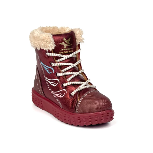 Kız Çocuk Bordo İçi Kürklü Termo Taban Suya Soğuğa Dayanıklı Günlük Rahat Bot - Resim 2