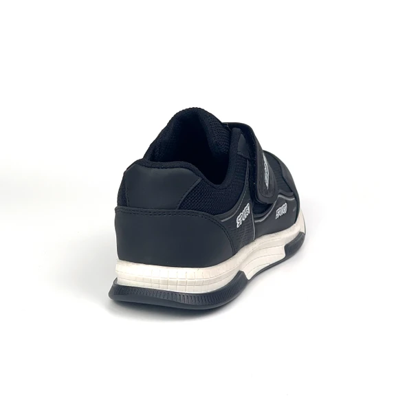 Kadın Siyah Beyaz Bağcıksız Cırtlı Hafif Rahat Günlük Sneaker Spor Ayakkabı - 5