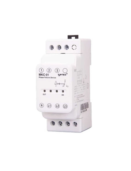 Entes M1666 MKC-01 Motor Faz Koruma Rölesi 1C/O Kontak 220-230VAC DIN II Nötr Kopması Algılamalı - 1