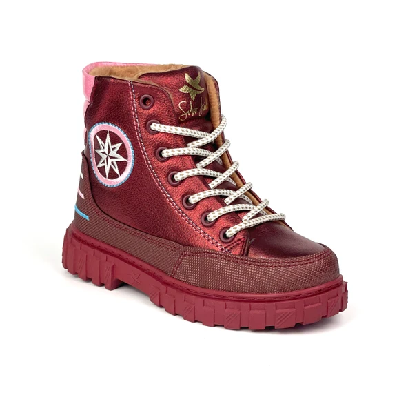 Kız Çocuk Bordo İçi Kürklü Termo Taban Suya Soğuğa Dayanıklı Günlük Rahat Bot ürün görseli 1